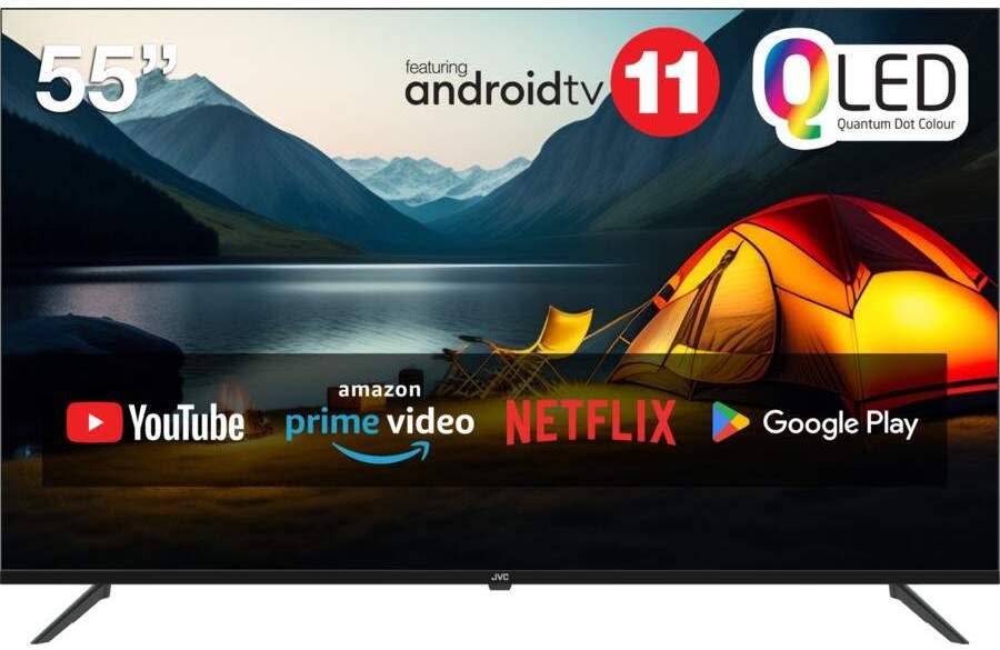 JVC 55` QLED 4K Smart LED TV - QLED - Bluetooth Remote Google Assist