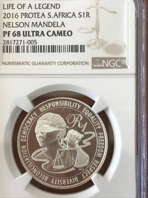 2016 Silver R1 Nelson Mandela PF 68 Ultra Cameo
