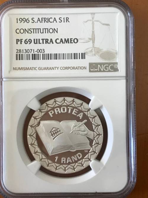 1996 Silver R1 Constitution NGC graded PF69 Ultra Cameo