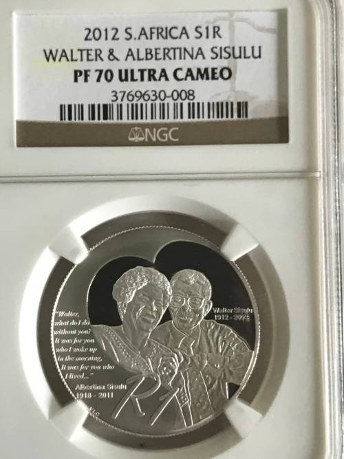 2012 Walter And Alberti a Sisulu PF 70. A Perfect Coin