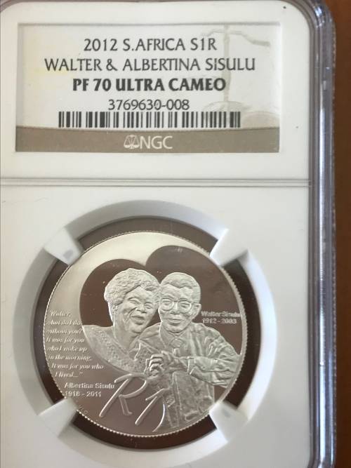 2012 Silver R1 Walter And Albertina Sisulu PF 70 Ultra Cameo