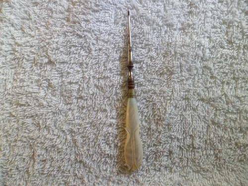 Old Crochet hook with Mother-of-Pearl Handle