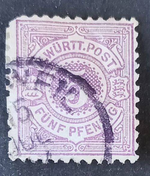Old Germany - Wurttemberg - 1875 - 5pf used