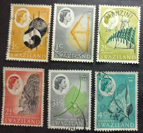 Swaziland 1962 Queen Elizabeth II - Local Motifs part set used