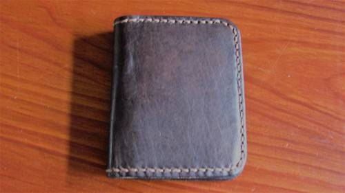 Genuine Leather Bi-fold Men's Card Wallet With Coin Pocket