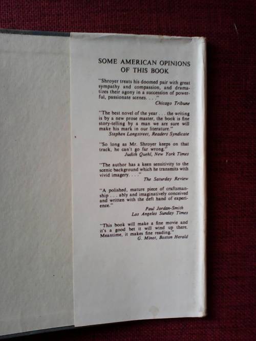 Wall Against the Night by Frederick Shroyer. 1st edition 1959. H/C with jacket. 315 pp.