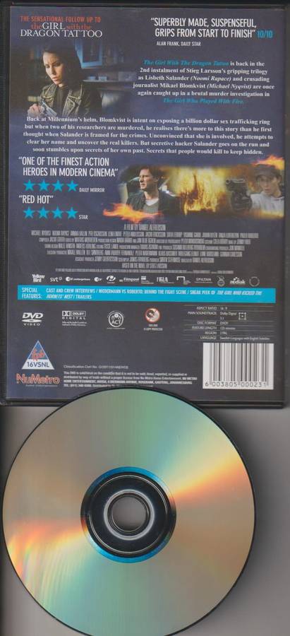 The Girl Who Played with Fire DVD movie action crime drama 7.1 out of 10 rated by 98000 viewers