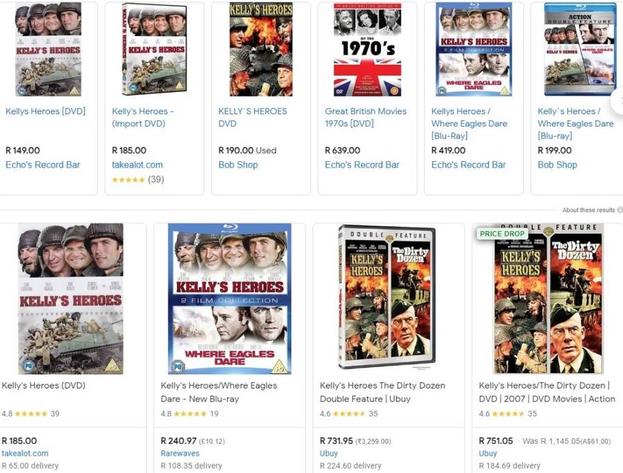 Kelly`s Heroes (1970) DVD movie adventure comedy world war II army collectable rare recce
