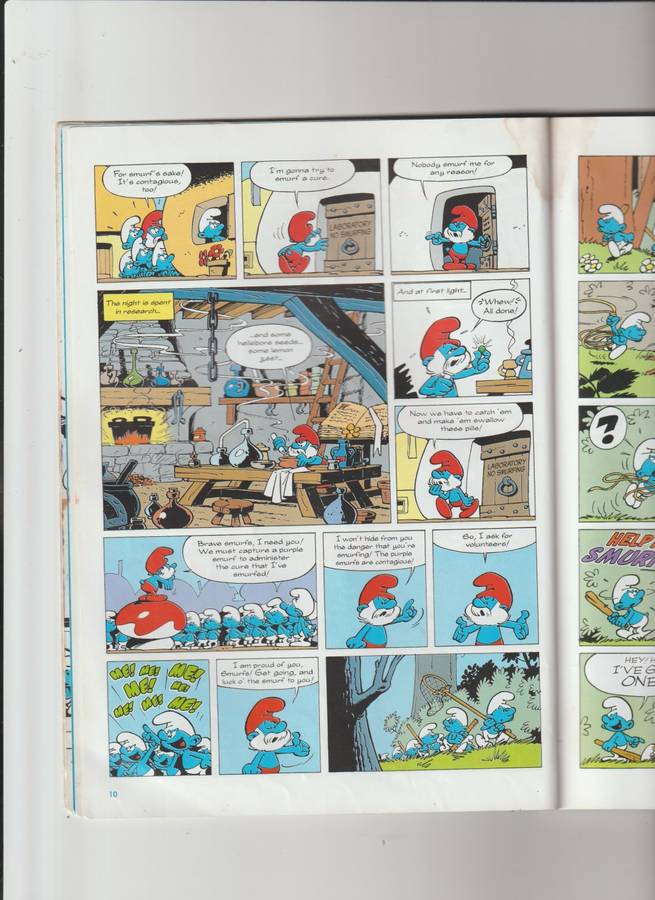 Smurfs By Peyo Purple Smurfs cartoon kids children`s comic book
