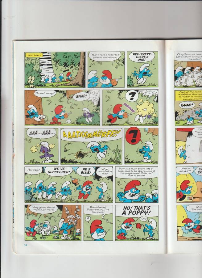 Smurfs By Peyo Purple Smurfs cartoon kids children`s comic book