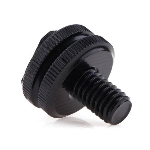 3/8" (3/8 Inch) Dual Nuts Tripod Mount Screw to Flash Camera Hot Shoe Adapter