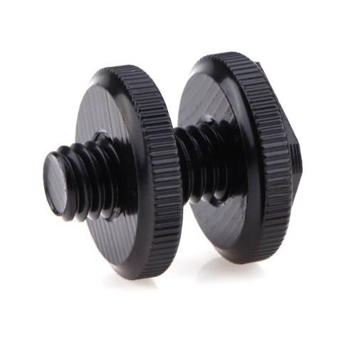 3/8" (3/8 Inch) Dual Nuts Tripod Mount Screw to Flash Camera Hot Shoe Adapter