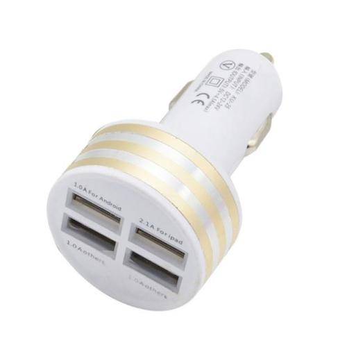 Lighter to 4x USB multiplug (white  / gold)
