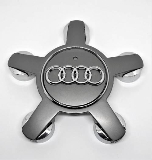 Set of 4 WHEEL CENTER CAPS 135mm / 60mm for AUDI "STAR" DARK GREY