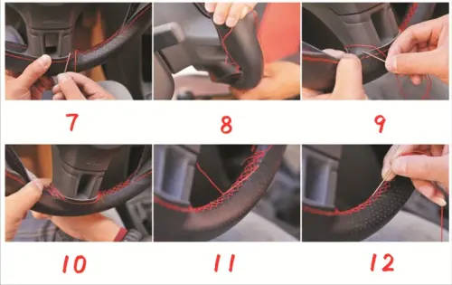 BEIGE PU Leather Car Auto Steering Wheel Cover 38cm Non-Slip With Needles and Thread