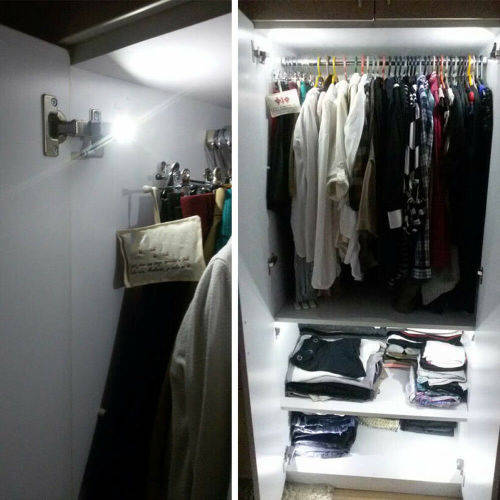 LEDSmart Sensor Light Kitchen Cabinet Cupboard Closet Wardrobe Hinge Light