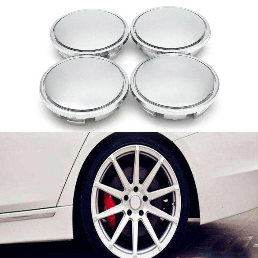 4x Chrome Plastic Wheel centre Cap Bases (without branding / stickers): 65 / 56 mm