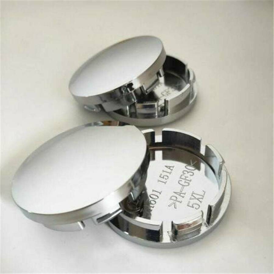 4x Wheel centre Cap Bases (without branding / stickers): 56 / 51 mm (Chrome)