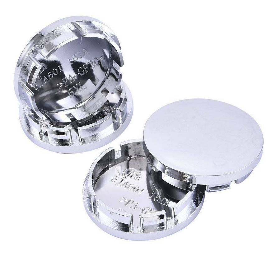 4x Wheel centre Cap Bases (without branding / stickers): 56 / 51 mm (Chrome)