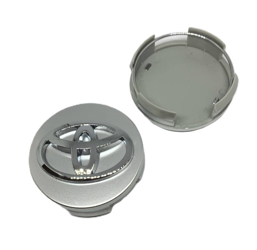 4x 62mm Wheel Centre Caps for TOYOTA (SILVER)