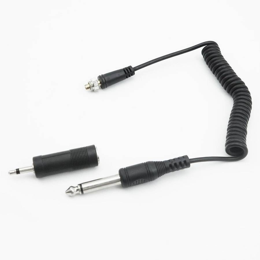 RF-603 Screwlock PC Sync Cable 6.35mm + 3.5mm adapter