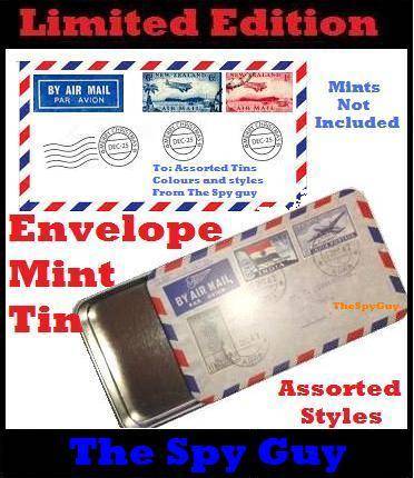 Envelope Letter Mint Style Tin Box Can Hold Mints Money Credit Cards Cigarettes Love Notes