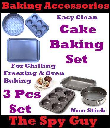 Cake Baking Set of Three Pans Muffin Tray Cookie Tray and Spring Form Tray for All Your Baking Needs