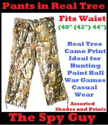 Pants fit (40" (42") 44") in Real Tree Camo Print Ideal for Hunting, Paint Ball, War Games