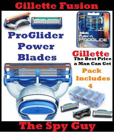 Gillette Fusion Proglide Pack of Four Shaving Razors in Normal or Power Pack for Men