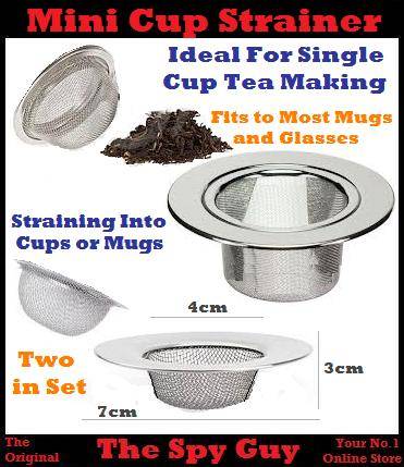 Mini Strainer Colander Fits to almost all Cups Mugs and Glasses Kitchen Tea Leaf Helper