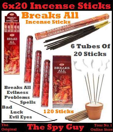 6 Tubes BREAKS ALL Incense Sticks 20 Incense Sticks per Tube Protecting Cleaning Fragrance