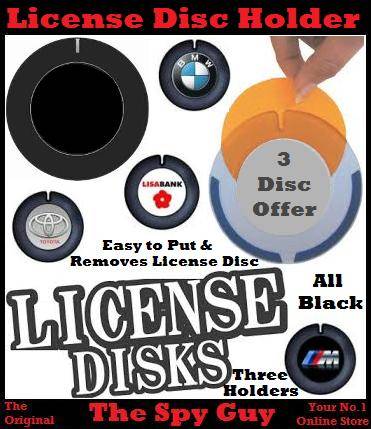 License Disk Holder x THREE on Offer in Black Easy to Place & Remove License Disc Every Year