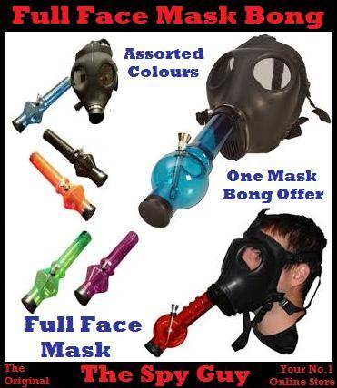 Mask Full Face Bong Covers Face with Holding Straps Not Allow Goodness to Escape