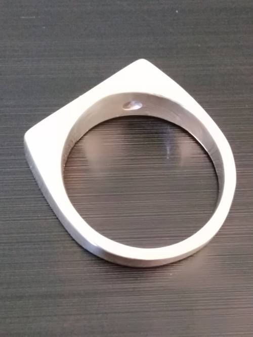 Genuine Solitaire 0,30ct Diamond 925 Sterling Silver Signet Ring. New. *EXCEPTIONAL VALUE FOR MONEY*