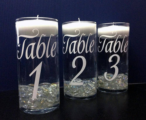 glass table number