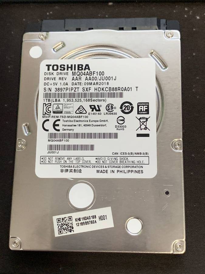 1TB 2.5` Laptop Hard Drive