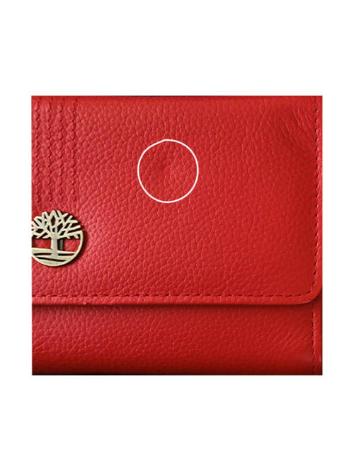 Timberland Leather Flap Wallet Clutch Organizer Cherry