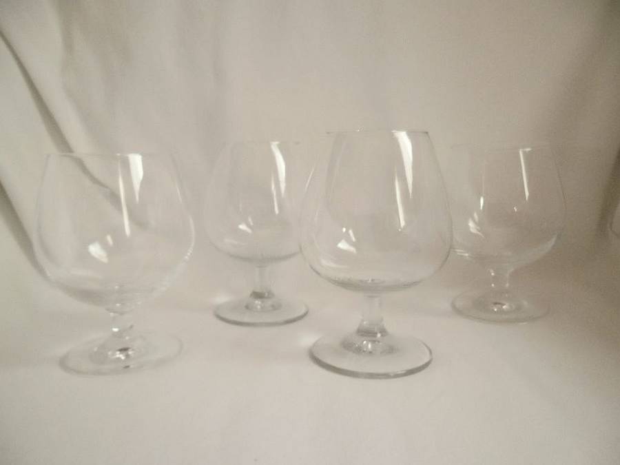 FOUR VINTAGE 10 YEARS KWV ANNIVERSARY BRANDY GLASSES