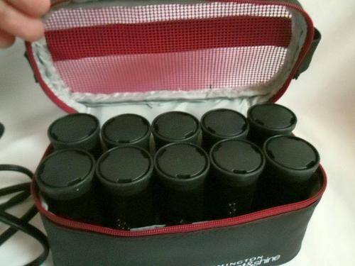 REMINGTON PROTECT & SHINE 10 FLOCKED VELVET ELECTRIC HOT CURLERS ROLLERS, TRAVEL CASE & PINS, NEW!