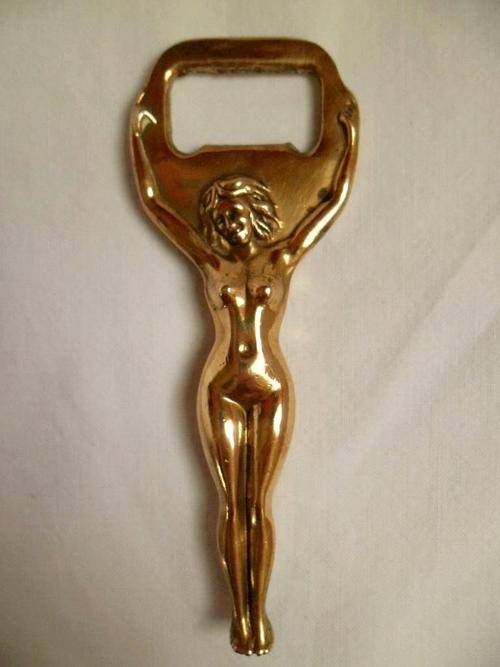 *EROTIC NUDE* SOLID BRASS BOTTLE OPENER, MADE IN ENGLAND, CLEANED!!! REDUCED BY R15.00
