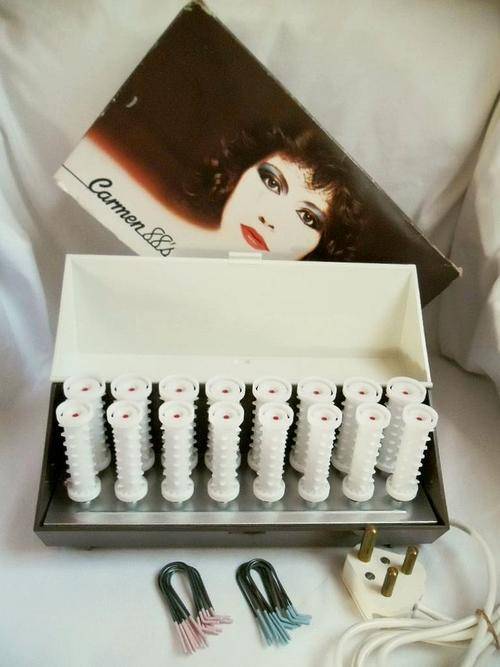 CARMEN 16 ELECTRIC HEATED HOT CURLERS/ROLLERS WITH PINS, HYGIENICALLY CLEAN & LIKE NEW!