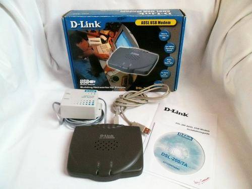 NOW REDUCED BY 50 %! D-LINK DSL-200 EXTERNAL ADSL USB WIRED MODEM FOR SINGLE PC BROADBAND 8Mbps