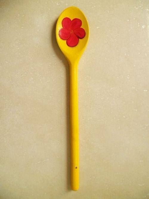 LOVELY HAND PAINTED FLORAL WOODEN SPOON