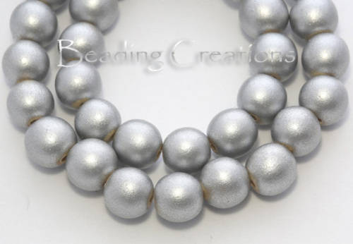 WOODEN BEADS - NATURAL - SILVER - ROUND - 10mm - 20 PCS
