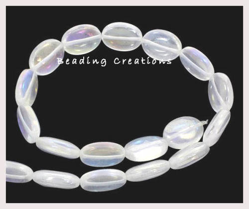 BEADS/BEAD/GLASS BEADS/FLAT GLASS BEADS/OVAL GLASS BEADS/AB GLASS BEADS/FLAT OVAL CLEAR GLASS BEADS