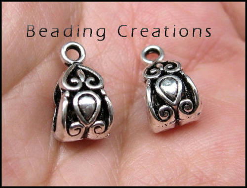 BAILS/SLIDER BAILS/ANTIQUE SILVER BAILS/SNAKE CHAIN SLIDER BAILS/VINTAGE BAILS