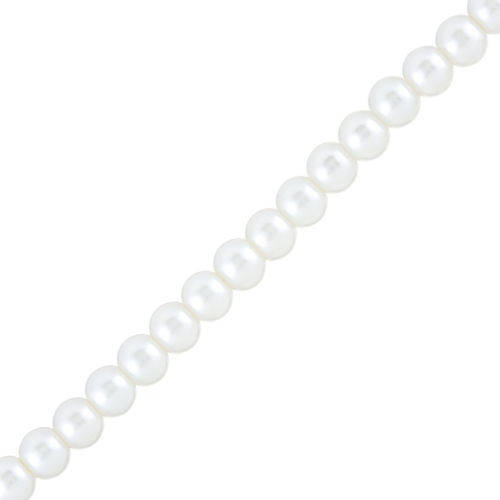GLASS PEARL BEADS - BRIDAL ICE WHITE - 8mm - 25 PCS