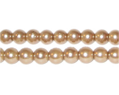 GLASS PEARL BEADS - GINGER - 8mm - 25 PCS