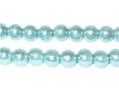 GLASS PEARL BEADS - PALE AQUA - 8mm - 25 PCS