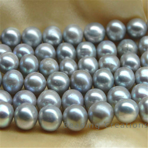 GLASS PEARL BEADS - LIGHT GREY - 8mm - 50 PCS